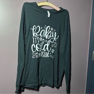 Bella Canvas Charcoal Long Sleeve Holiday Winter Tee